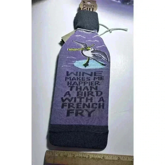 Wine Bottle Sock Bag Cover Primitives by Kathy - "funny wine socks" GIFT - Picture 2 of 6